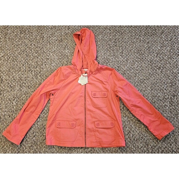 Christopher & Banks Jackets & Blazers - Christopher & Banks Women’s Coral Light Jacket Comfort Stretch Hooded XL